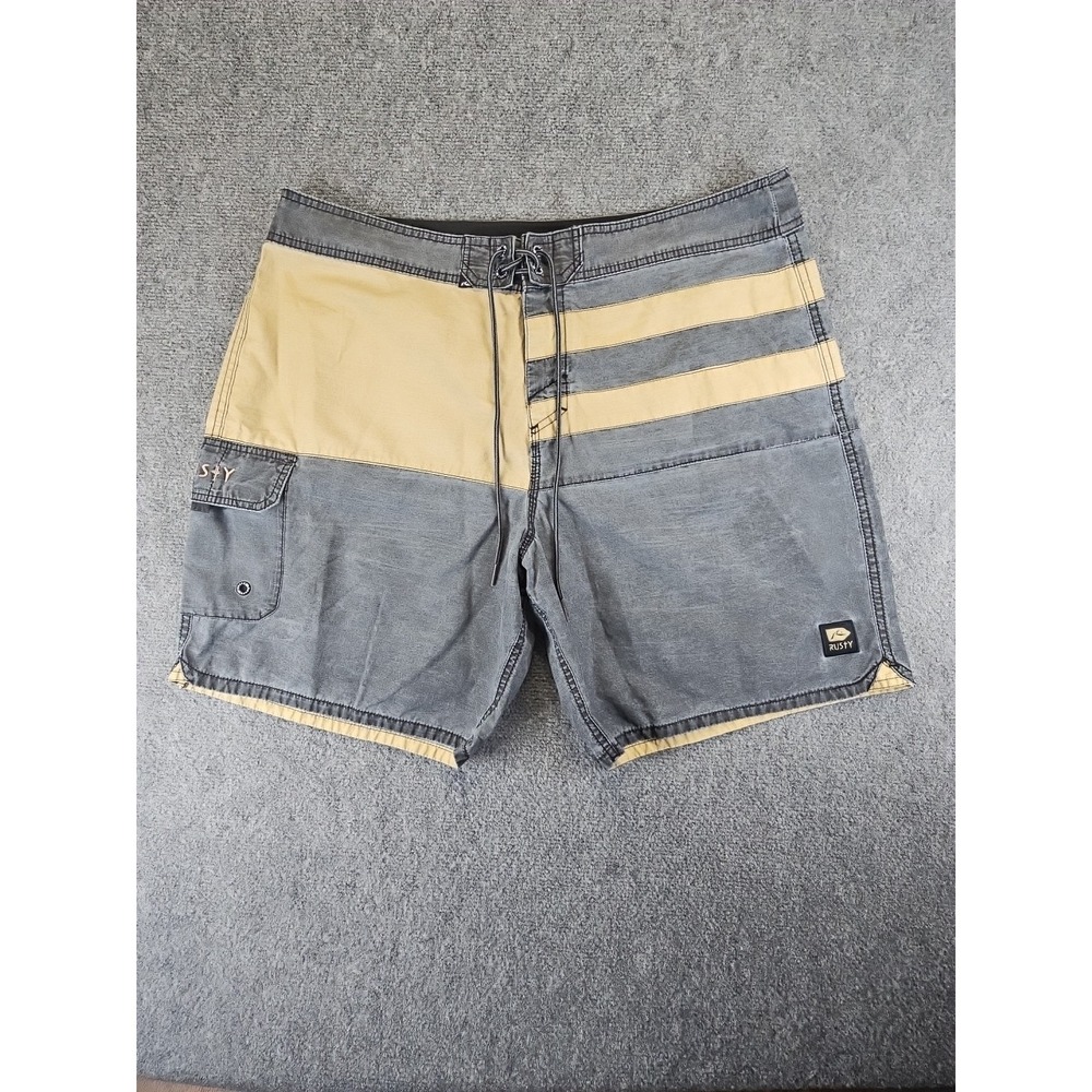 Rusty Mens Size 36 Board Shorts Swim Outdoor Pockets Drawstring Rare Color 1450